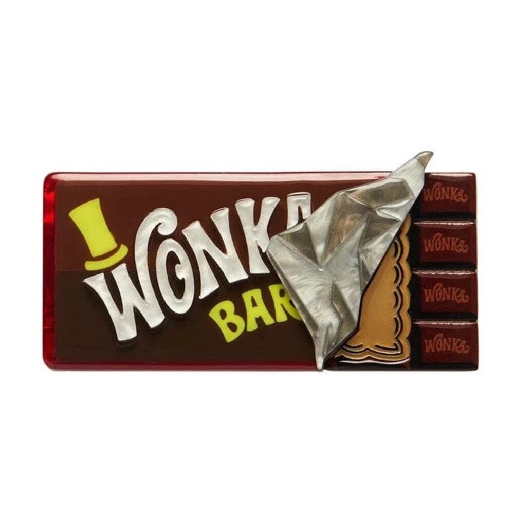 Erstwilder Willy Wonka & The Chocolate Factory Winning Wonka Bar Brooch Pin NIB